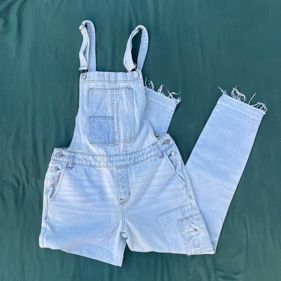 PACSUN Light Wash Straight Leg Denim Overalls - Waist 28"/Size M - Picture 1 of 8